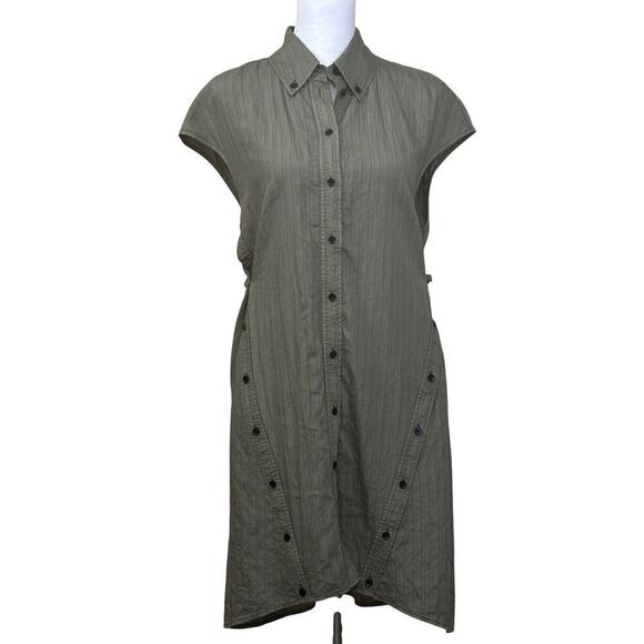 Saintann for Tuckernuck Telma cap sleeve dress, green, quiet money, classic - Picture 1 of 9